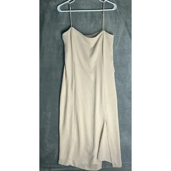 Aritzia Babaton Formal Midi Dress Medium Pink Blush Square Neck Prom Wedding - Picture 1 of 8